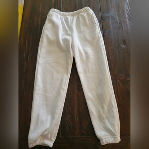 NEW womens White Jogger Pants:Medium